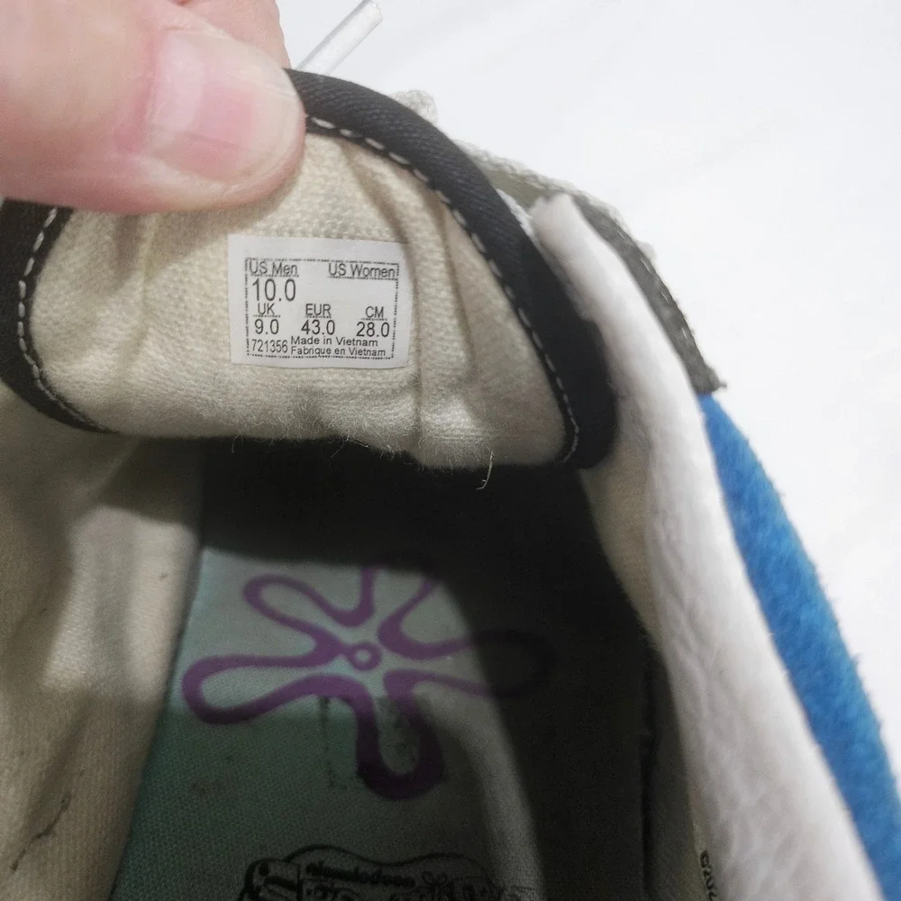 Vans Old Skool SpongeBob SquarePants Blue Black Suede Sneakers Mens 10 721356